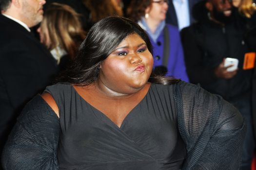 UK, London: American actress Gabourey Sidibe poses on the red carpet as after arriving to attend the World Premiere of the film Grimsby, in London on February 22, 2016. 