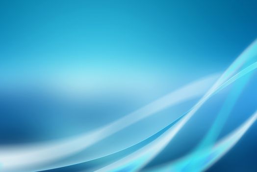 Abstract blue background with soft curves and bright light