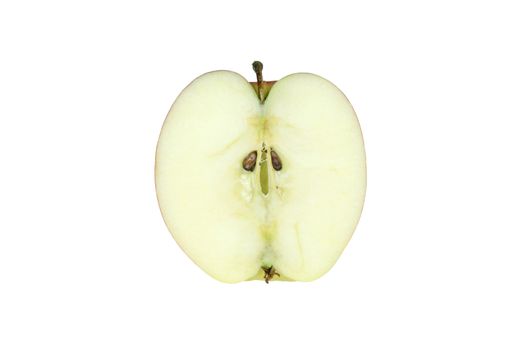 Fresh apple cutted in half isolated on white background