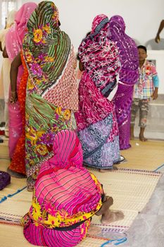 India Pondicherry, Unknown women praying in village's Church,