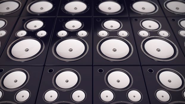 Abstract 3D render of Audio Speakers background.