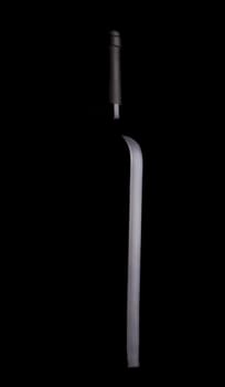 Black wine bottle silhouette with black aluminum cap on black background