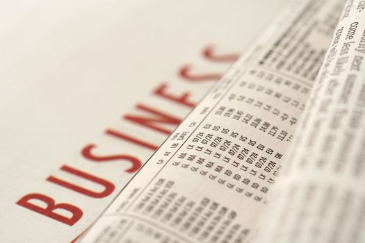 business section of a generic newspaper