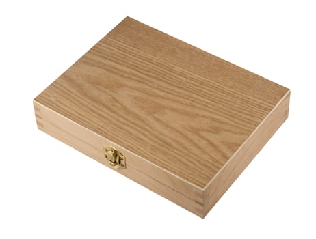 A cigar wooden closed box isolated on white background