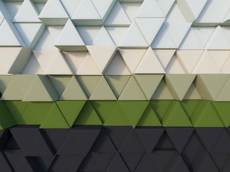 Black green  abstract 3d triangle background render