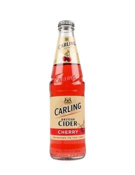 PULA, CROATIA - FEBRUARY 22, 2016: Bottle of Carling Cider on a white background, Carling Brewery owned by Molson Coors Brewing Company - since 2005. 