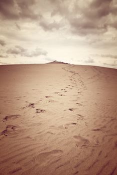 Dune of Pilat, the tallest sand dune in Europe. Dune du Pilat, located in the Arcachon Bay area, France.