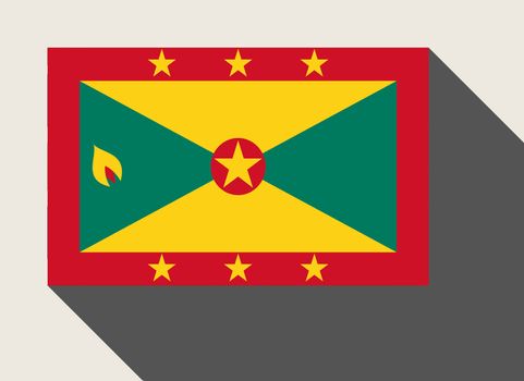 Grenada flag in flat web design style.