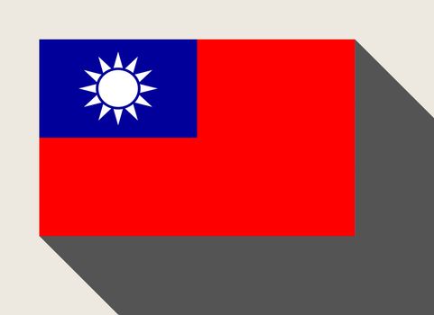 Taiwan flag in flat web design style.
