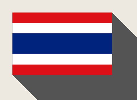 Thailand flag in flat web design style.