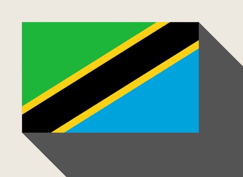 Tanzania flag in flat web design style.