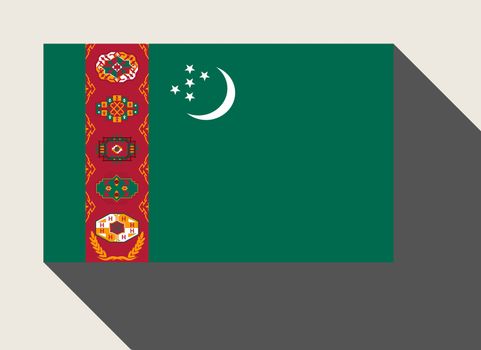 Turkmenistan flag in flat web design style.