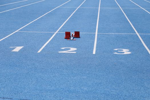 Numbers at finish line of 60 meters running field