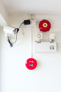 An Fire Alarm near door fire with cctv .