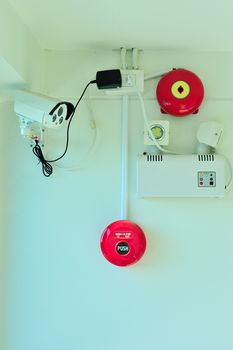 An Fire Alarm near door fire with cctv .