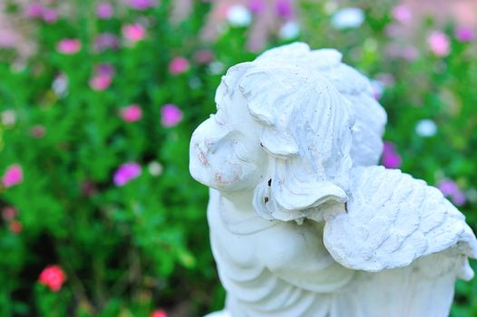 An Statue angel ancient symbol old face .