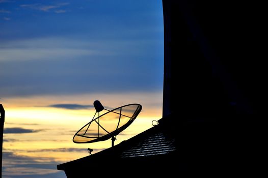 An Radar in blue sky sunset .