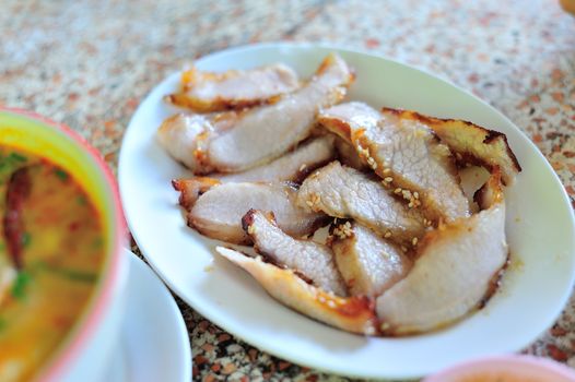 An Pork Roast in soft light .