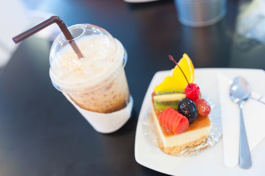 An fruit cake  in soft light .