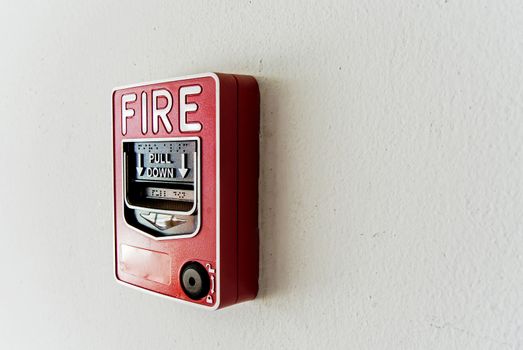 An  Fire Alarm near door fire .