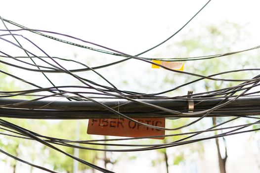 fiber optic with servers in a technology data center .