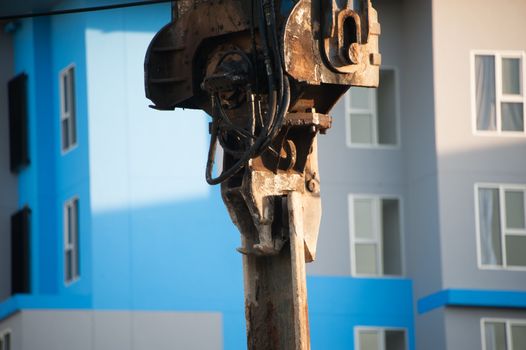 An Machine Drilling in Construction place .