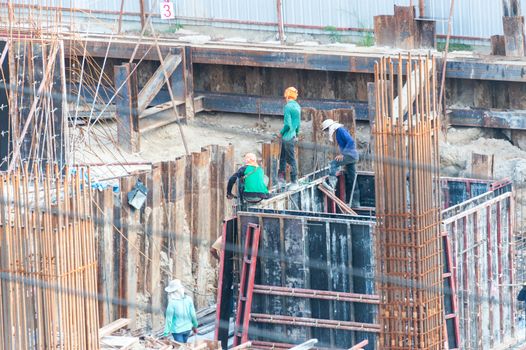 An Construction place in sun light .