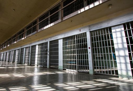 Prison cells all locked up