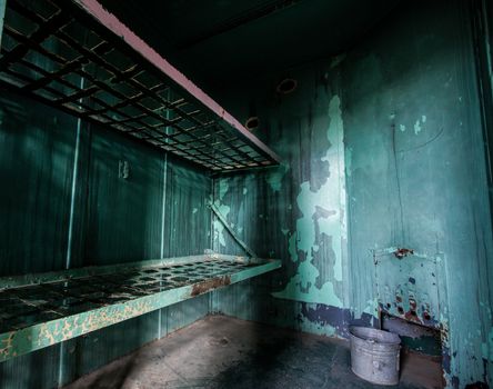 Sleeping here would be rough as this is an old prison bed