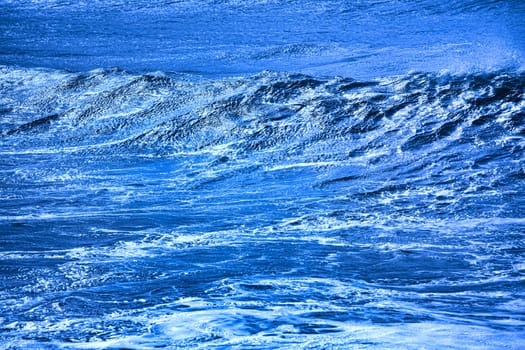 Tall waves on the surface of the ocean