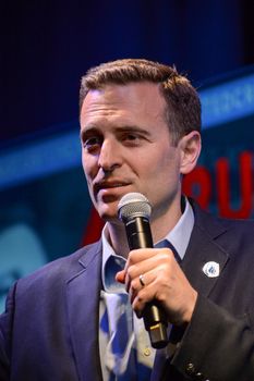 USA, Carson City: Republican presidential candidate, Sen. Ted Cruz (R-TX) delivers speech at the Brewery Arts Center in Carson City, Nevada on February 23, 2016, the day of the Nevada GOP caucus.