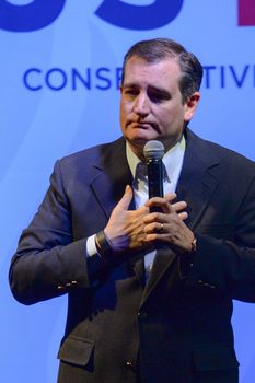 USA, Carson City: Republican presidential candidate, Sen. Ted Cruz (R-TX) delivers speech at the Brewery Arts Center in Carson City, Nevada on February 23, 2016, the day of the Nevada GOP caucus.