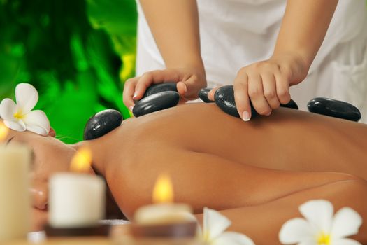 portrait of young beautiful woman in spa environment.