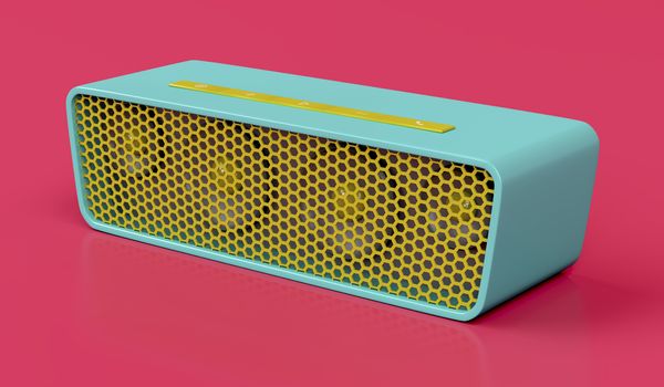 Bluetooth speaker on red background