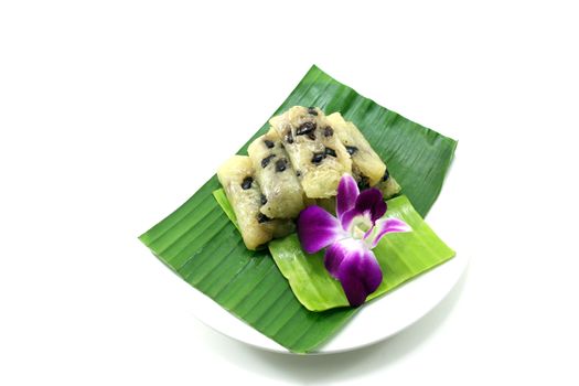 Traditional Thai dessert isolate white background