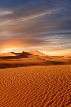 view of nice sands dunes at Sands Dunes National Park during sunset