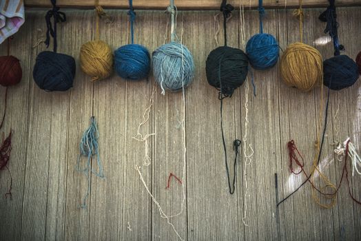 Naturally dyed yarn used for hand weaving