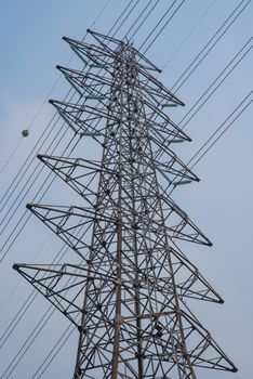 Close up of Electric Transmission Tower