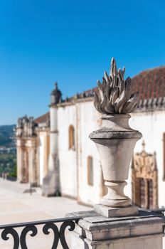 Decorative sculpture in Coimbra University. Shallow depth of field.