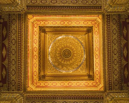 ceiling in Sanpet castles, palaces, ancient cities, Bangkok, Thailand.