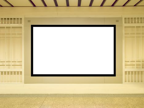 LCD TV with empty copy space at airport shot in asia
