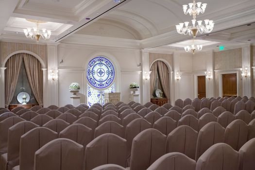 view of nice wedding ceremony hall interior