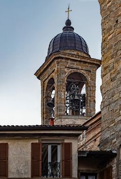 Bell tower of the cathedral of Bergamo in northern Italy
