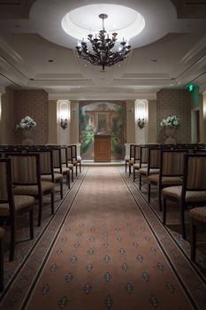 view of nice wedding ceremony hall interior