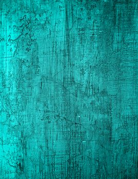 Turquoise and Grey Obsolete Cement Wall Background closeup. Vertical View