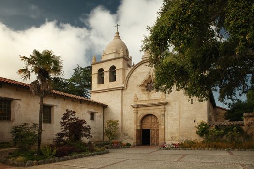 view of nice old catholic convey in summer environment