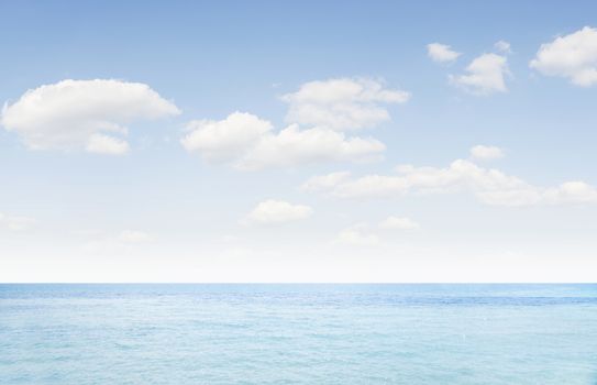 view of nice  blue ocean surface and cloudy sky