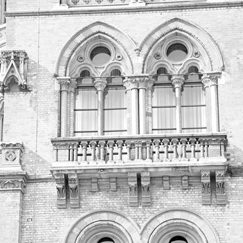 old architecture in london england windows and brick exterior   wall