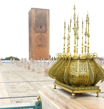 chellah    in morocco   africa the old roman deteriorated monument and site
