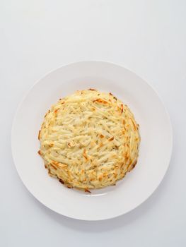 close up of swiss potato rosti